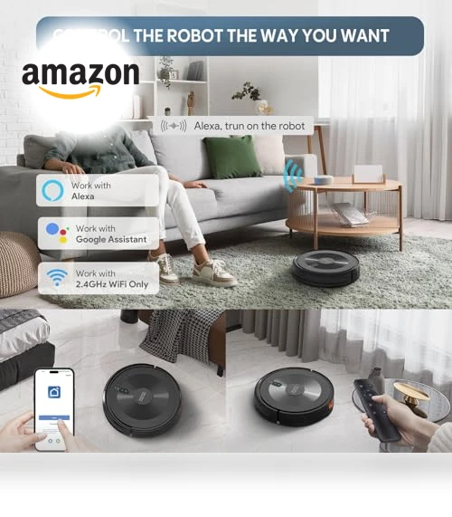Robot Vacuum and Mop Combo with Alexa/APP Control — Smart Cleaning Robots, AZQQ