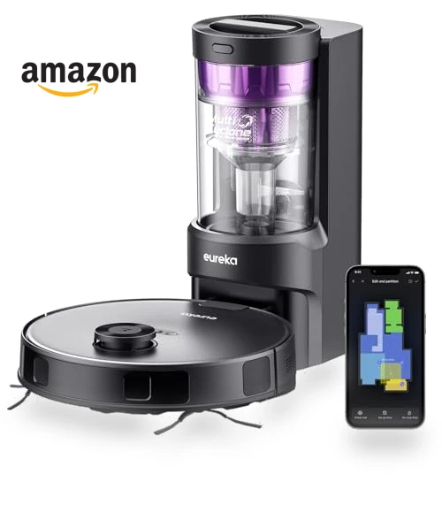 Robot Vacuum and Mop Combo with Self Emptying Station, 4000Pa Suction, LiDAR Navigation — Smart Cleaning Robots, Eureka