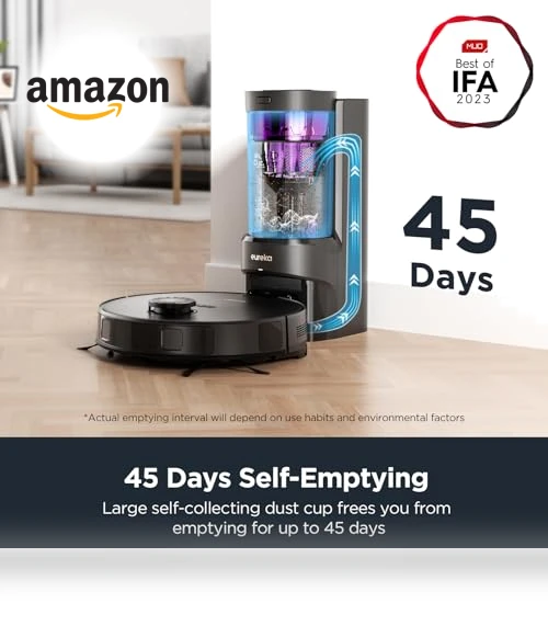 Robot Vacuum and Mop Combo with Self Emptying Station, 4000Pa Suction, LiDAR Navigation — Smart Cleaning Robots, Eureka
