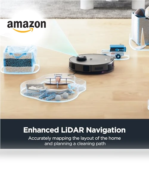 Robot Vacuum and Mop Combo with Self Emptying Station, 4000Pa Suction, LiDAR Navigation — Smart Cleaning Robots, Eureka