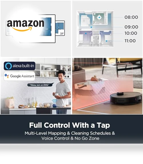 Robot Vacuum and Mop Combo with Self Emptying Station, 4000Pa Suction, LiDAR Navigation — Smart Cleaning Robots, Eureka