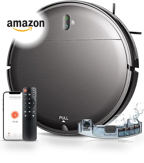 Robot Vacuum and Mop Combo with WiFi/App Control, Self-Charging, Ideal for Hard Floor, Pet Hair, Carpet — Smart Cleaning Robots, MAMNV