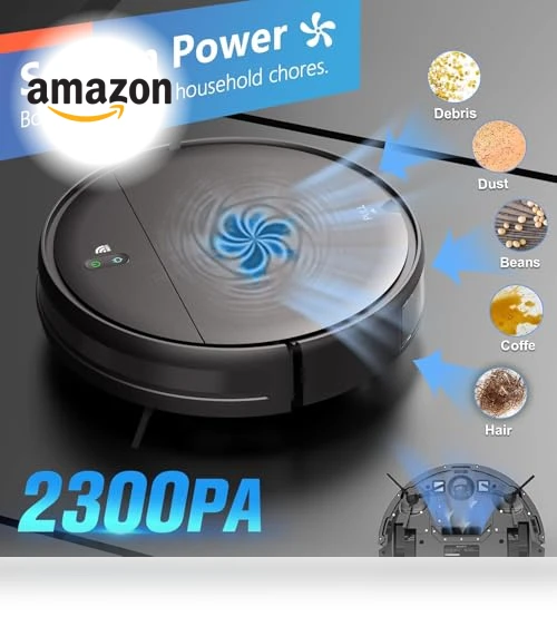 Robot Vacuum and Mop Combo with WiFi/App Control, Self-Charging, Ideal for Hard Floor, Pet Hair, Carpet — Smart Cleaning Robots, MAMNV