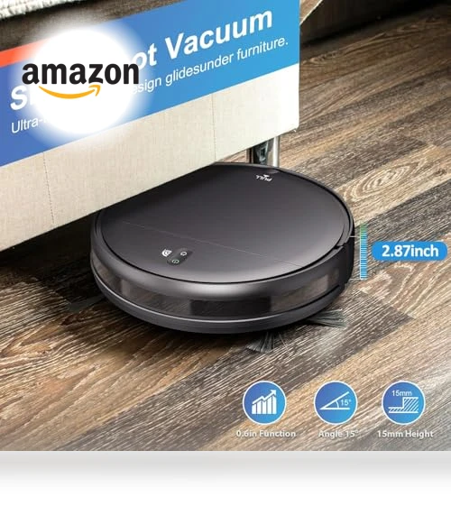 Robot Vacuum and Mop Combo with WiFi/App Control, Self-Charging, Ideal for Hard Floor, Pet Hair, Carpet — Smart Cleaning Robots, MAMNV