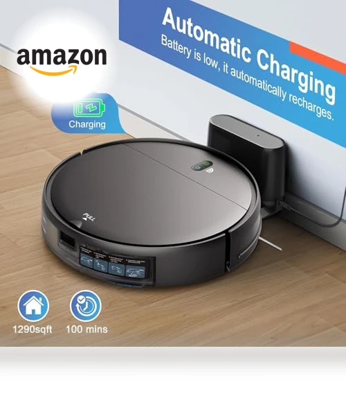 Robot Vacuum and Mop Combo with WiFi/App Control, Self-Charging, Ideal for Hard Floor, Pet Hair, Carpet — Smart Cleaning Robots, MAMNV