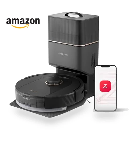 Robot Vacuum and Mop Combo with Self-Empty Dock, 6000Pa Suction, Sonic Mop — Smart Cleaning Robots, Roborock