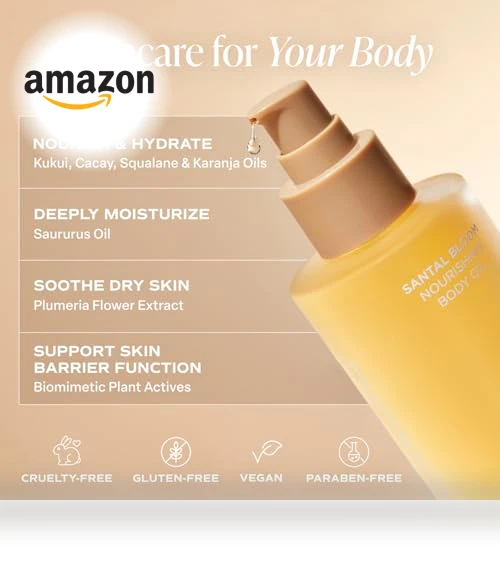 Luxurious Santal Bloom Body Oil Moisturizer for Hydrating Dry Skin — Body Sprays, Saltair