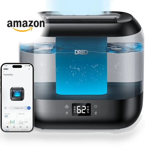 Smart Humidifier with Nightlight, 4L Top Fill, 32H Runtime — Air Moisturizers, Dreo