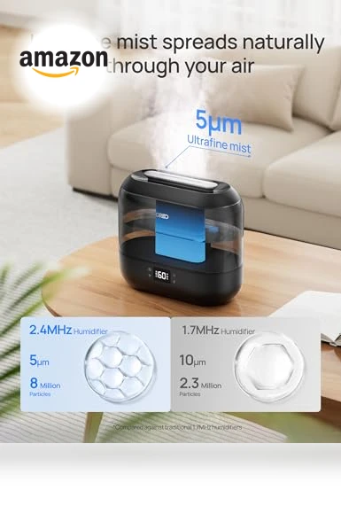 Smart Humidifier with Nightlight, 4L Top Fill, 32H Runtime — Air Moisturizers, Dreo