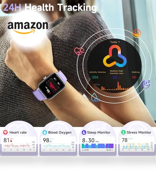Smart Watch for Women with Alexa, Fitness Tracker, Heart Rate Monitor — Smartwatches, Hingso