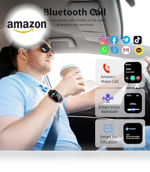 1.85" HD Fitness Smartwatch with Bluetooth Calling — Smartwatches, QONBINK