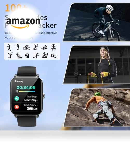 1.85" HD Fitness Smartwatch with Bluetooth Calling — Smartwatches, QONBINK