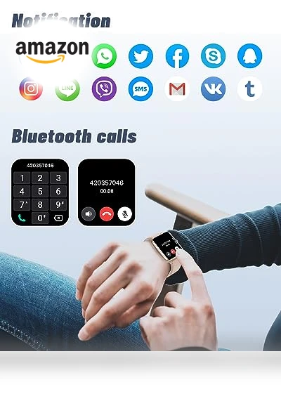 Smart Watch for iOS and Android Phones with Fitness Tracker, Heart Rate Monitor — Smartwatches, GRV