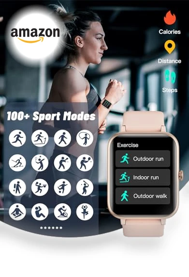 Smart Watch for iOS and Android Phones with Fitness Tracker, Heart Rate Monitor — Smartwatches, GRV