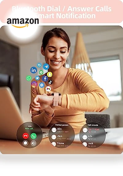 Smart Watch for Women with Call Function, Fitness Tracker, IP68 Waterproof — Smartwatches, Parsonver