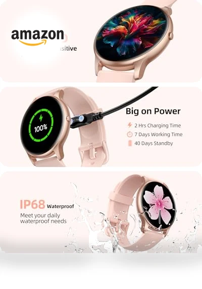 Smart Watch for Women with Call Function, Fitness Tracker, IP68 Waterproof — Smartwatches, Parsonver