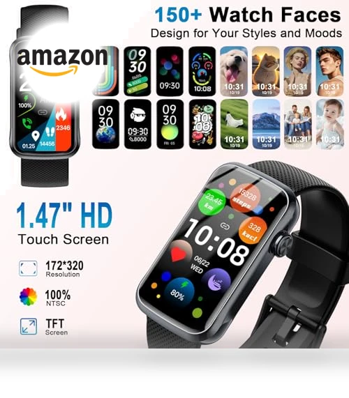 Smart Watch with 24 Sport Modes, IP68 Waterproof, Heart Rate Monitor — Smartwatches, Fempoin