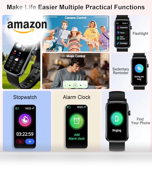 Smart Watch with 24 Sport Modes, IP68 Waterproof, Heart Rate Monitor — Smartwatches, Fempoin
