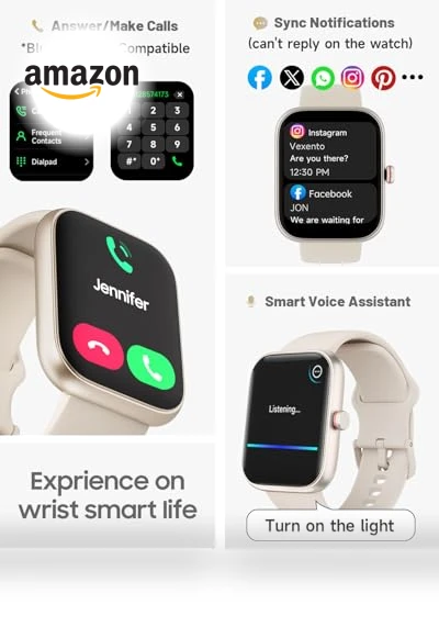 Smart Watch for Women with Alexa, Fitness Tracker, Heart Rate Monitor — Smartwatches, TOOBUR