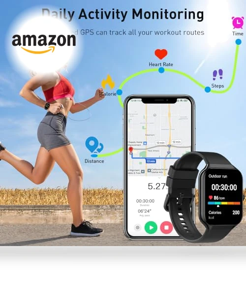 2025 Smart Watch with Bluetooth Call, 1.96" HD Fitness Tracker — Smartwatches, Motast