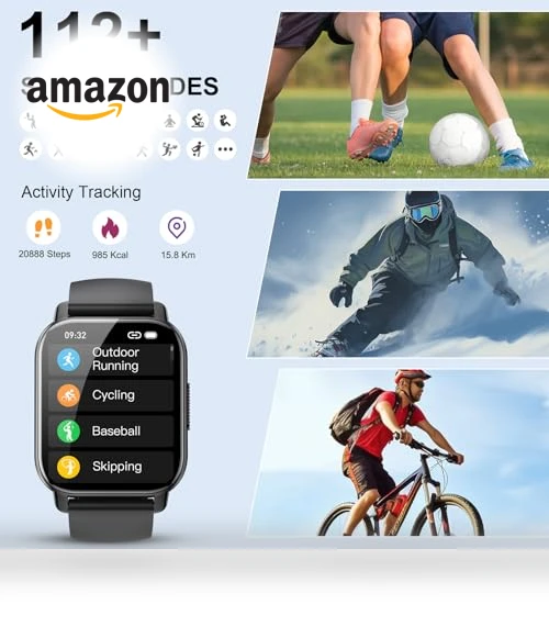 Smart Watch with Bluetooth Call, Fitness Tracking, 1.85" Touch Screen — Smartwatches, WeurGhy