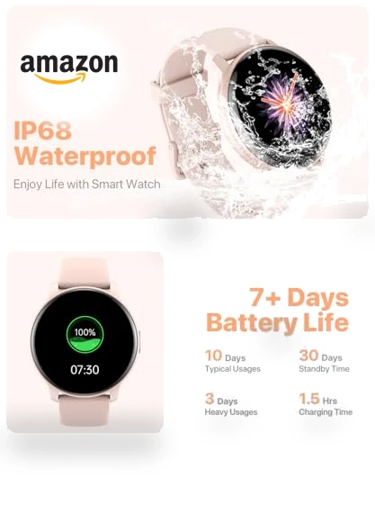 HD Smartwatch with Bluetooth Calling, 100+ Sport Modes, IP68 Waterproof — Smartwatches, JeeJTek