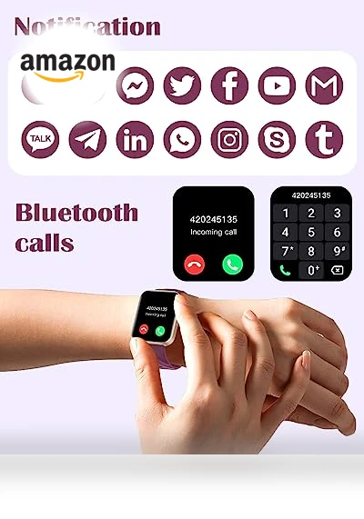 Smart Watch with Call Function, Fitness Tracker, Heart Rate Monitor — Smartwatches, RUIMEN