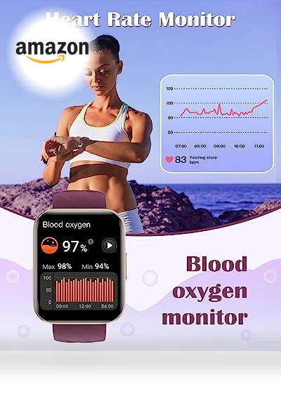 Smart Watch with Call Function, Fitness Tracker, Heart Rate Monitor — Smartwatches, RUIMEN