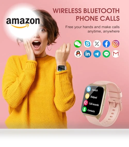 Smart Watch with Bluetooth Calling, 1.85" HD Touch Screen, Fitness Tracker — Smartwatches, aycy