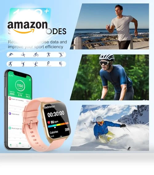 Smart Watch with Bluetooth Calling, 1.85" HD Touch Screen, Fitness Tracker — Smartwatches, aycy