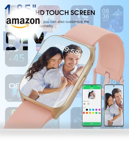 Smart Watch with Bluetooth Calling, 1.85" HD Touch Screen, Fitness Tracker — Smartwatches, aycy