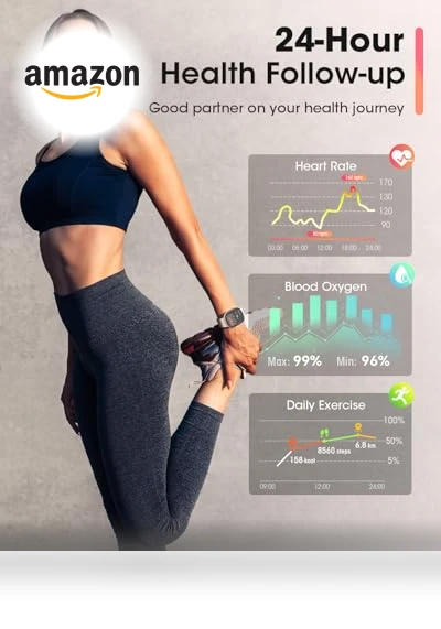 Smart Watch with Call Function, Fitness Tracker, Heart Rate Monitor, Waterproof — Smartwatches, Sanorum