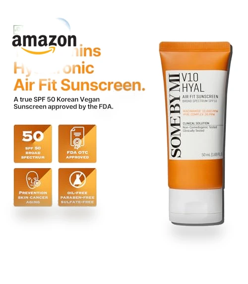 V10 Hyal Air Fit Sunscreen SPF 50 - Korean Centella Sunscreen for Sensitive Skin — Post-Sun Care, SOME BY MI