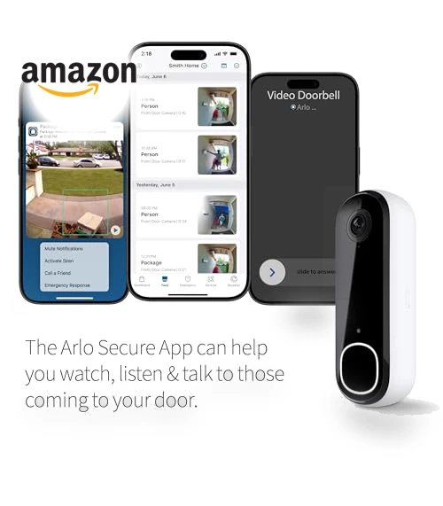 2K Video Doorbell with 2-Way Audio and Night Vision — Smart Home Security, Arlo