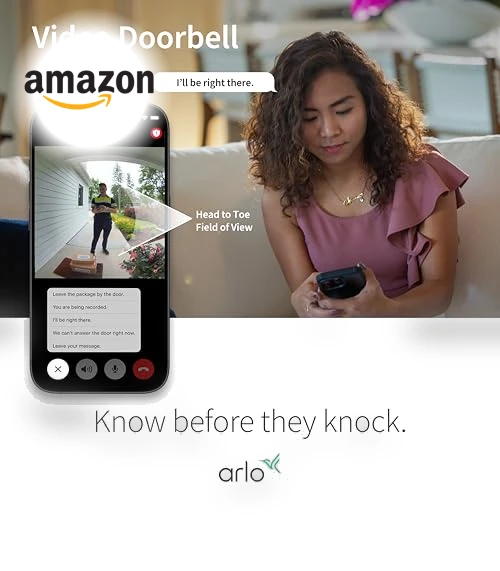 2K Video Doorbell with 2-Way Audio and Night Vision — Smart Home Security, Arlo