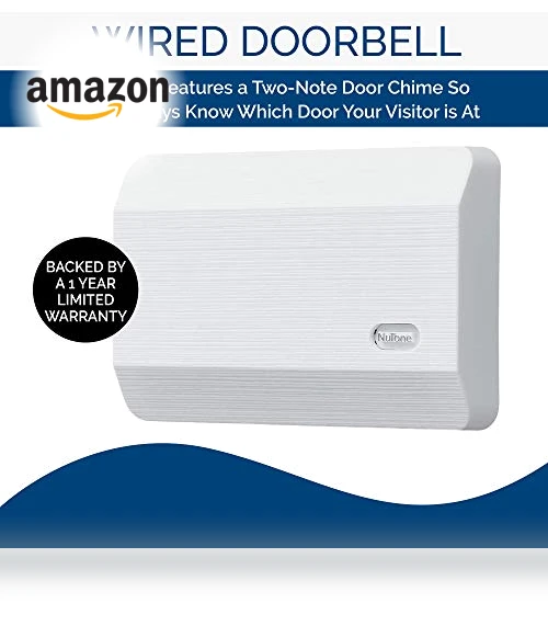 Wired Door Chime with Two Tones, White Textured — Chimes, Broan-NuTone