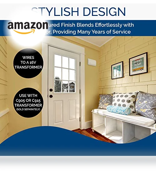 Wired Door Chime with Two Tones, White Textured — Chimes, Broan-NuTone