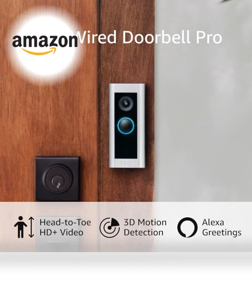 Wired Video Doorbell Pro with HD+ Video and 3D Motion Detection — Smart Home Security, Ring