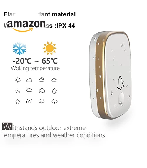 Wireless Doorbell with 1000ft Range, 5 Volume Levels, and LED Flashing — Doorbells, AKK