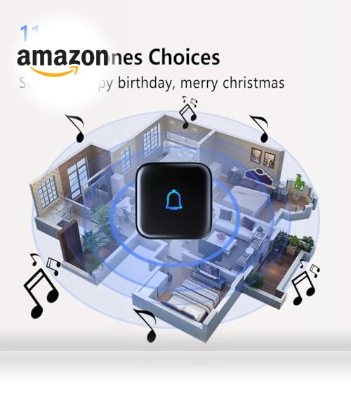 Wireless Doorbell with 56 Chimes, 1000 Feet Range, IP66 Waterproof — Push Buttons