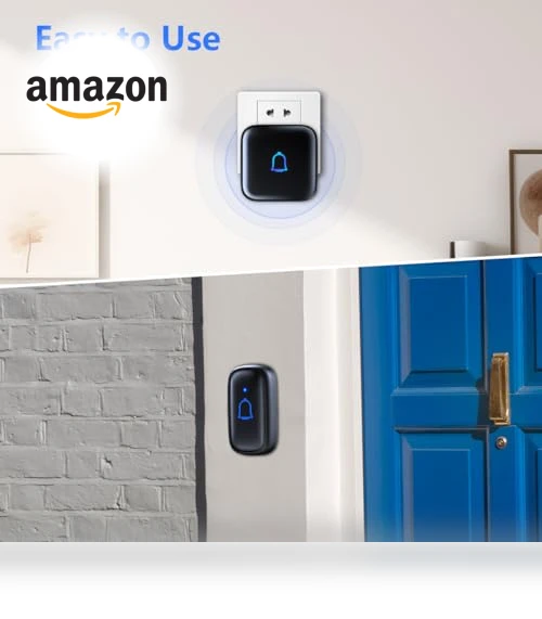 Wireless Doorbell with 56 Chimes, 1000 Feet Range, IP66 Waterproof — Push Buttons