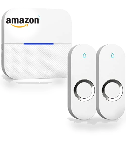 Lighted Wireless Doorbell with 58 Chimes, 1000ft Range, Waterproof — Push Buttons, AIDA