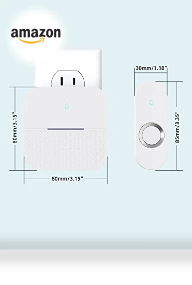 Lighted Wireless Doorbell with 58 Chimes, 1000ft Range, Waterproof — Push Buttons, AIDA
