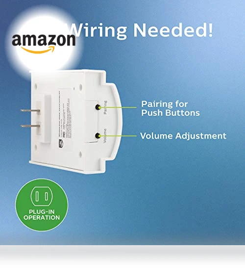 Wireless Doorbell Kit with Plug-In Receiver, 2 Melodies, 150 Ft Range — Kits, Philips