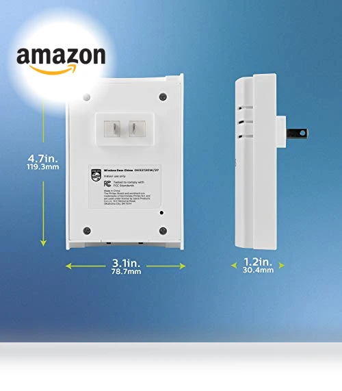 Wireless Doorbell Kit with Plug-In Receiver, 2 Melodies, 150 Ft Range — Kits, Philips