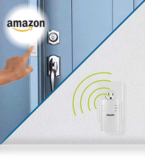 Wireless Doorbell Kit with Plug-In Receiver, 2 Melodies, 150 Ft Range — Kits, Philips