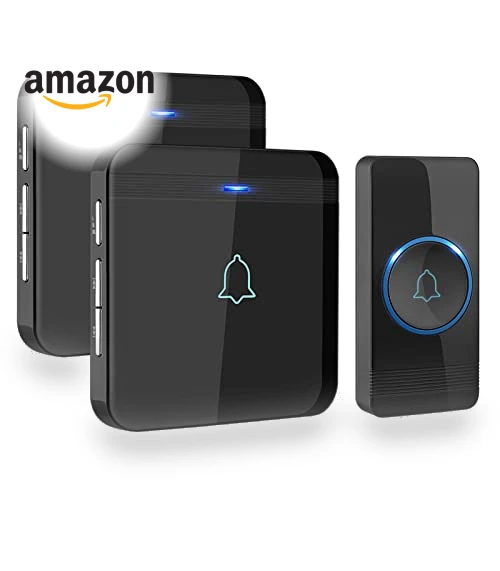 Wireless Doorbell Kit with 2 Plug-In Receivers, 52 Melodies, and LED Flash — Kits, AVANTEK