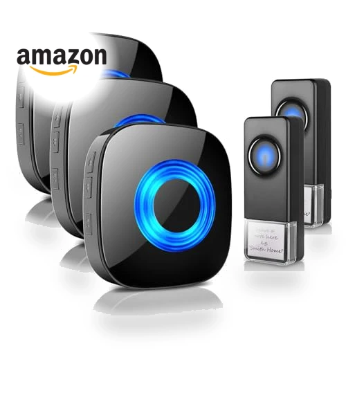 Wireless Doorbell Chime Kit with Mute Mode, 58 Ringtones, LED Strobe — Kits, PHYSEN