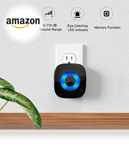 Wireless Doorbell Chime Kit with Mute Mode, 58 Ringtones, LED Strobe — Kits, PHYSEN