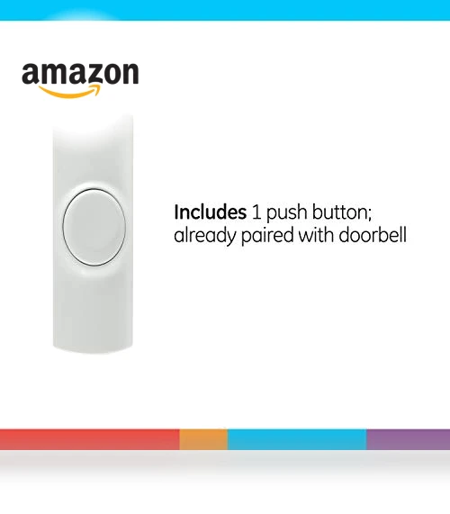Wireless Doorbell Kit, Battery-Operated Receiver, 2 Melodies, 4 Volume Levels, 150 Ft Range — Push Buttons, GE
